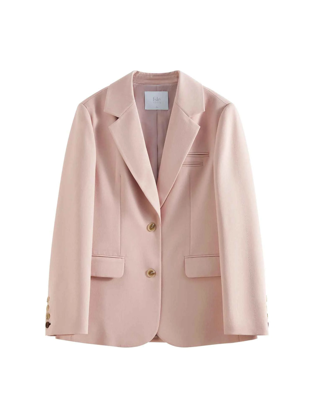 FSLE Pink Grey Elegant Style Casual Blazer Jacket for Women 2025 Spring New Design Versatile Streetwear Chic Outfits 25FS11224