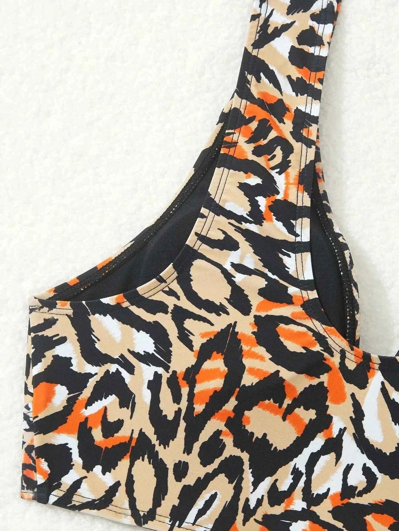 Sexy Fashionable Leopard Print Bikini Swimsuit Women's Two-Piece Swimsuit Cross-Border New Arrival 2025 Elegant Swimwear