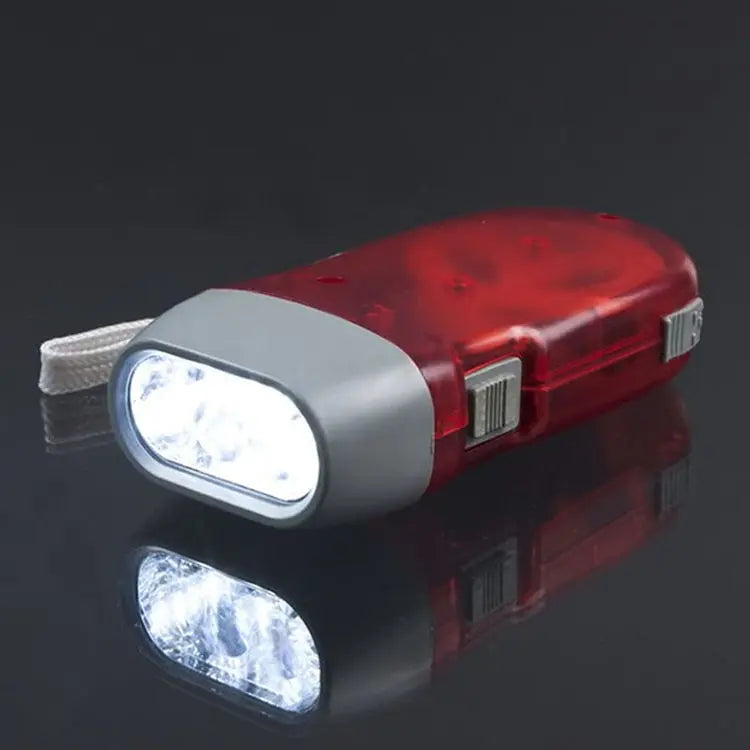 3 LED Hand Pressing Dynamo Crank Power Wind Up Flashlight Torch Light Hand Press Crank Camping Lamp Light for Outdoor Home