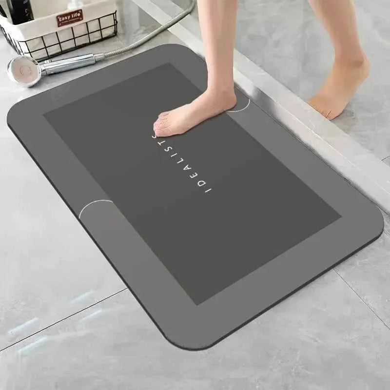 Diatomaceous Earth Bath Mat Super Absorbent Non Slip Fast Drying Soft Floor Mat for Shower Laundry Bedroom Kitchen RV Bathroom