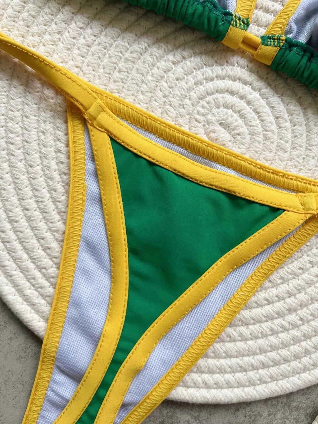 Brazilian Swimsuit Women's Sexy 2 Pieces Mini Bikini Set Triangle Halter Backless Thong Beach Bathing Suit Summer 2025 New Style