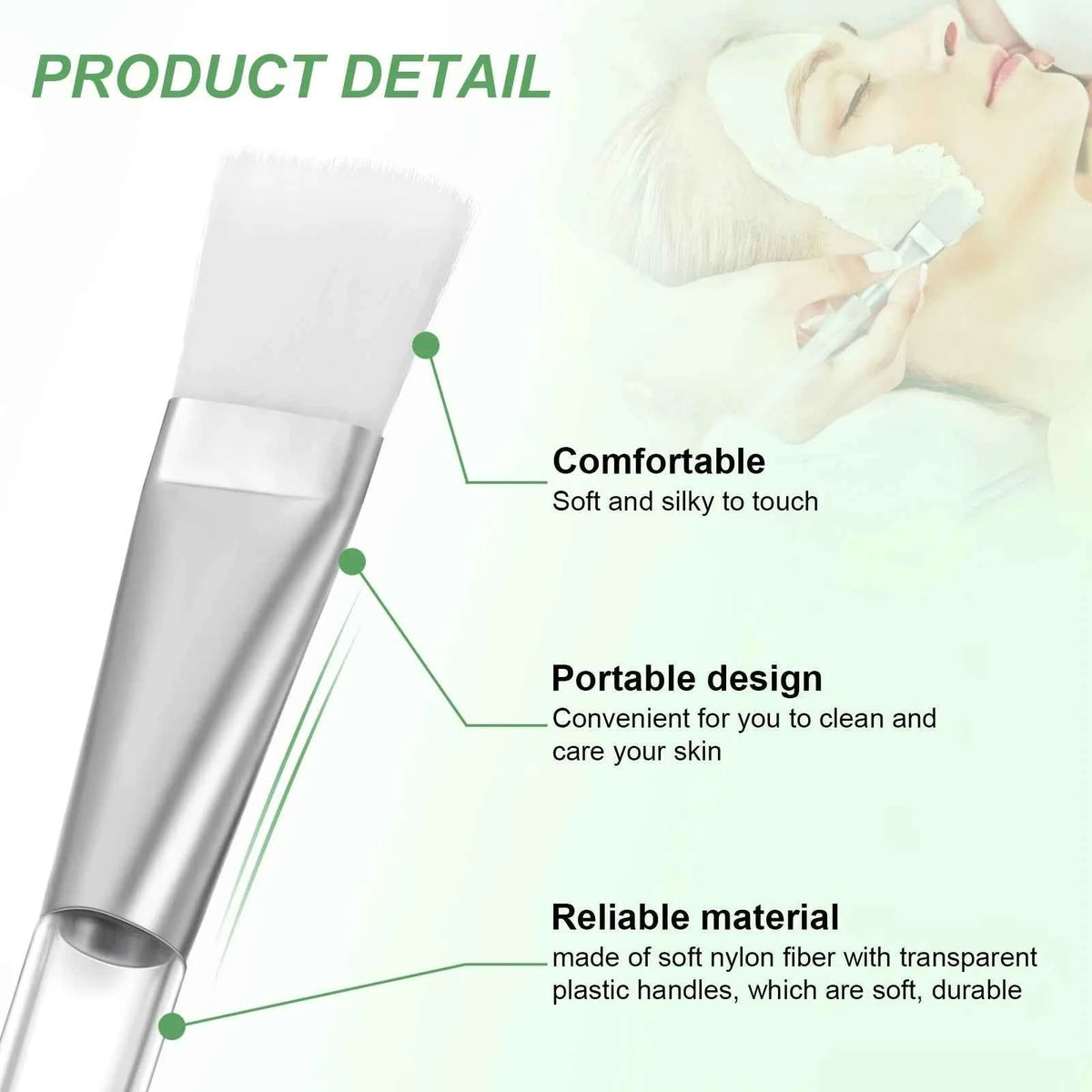 Set Of 16 Facial Mask Applicator Brushes With Nylon Bristles