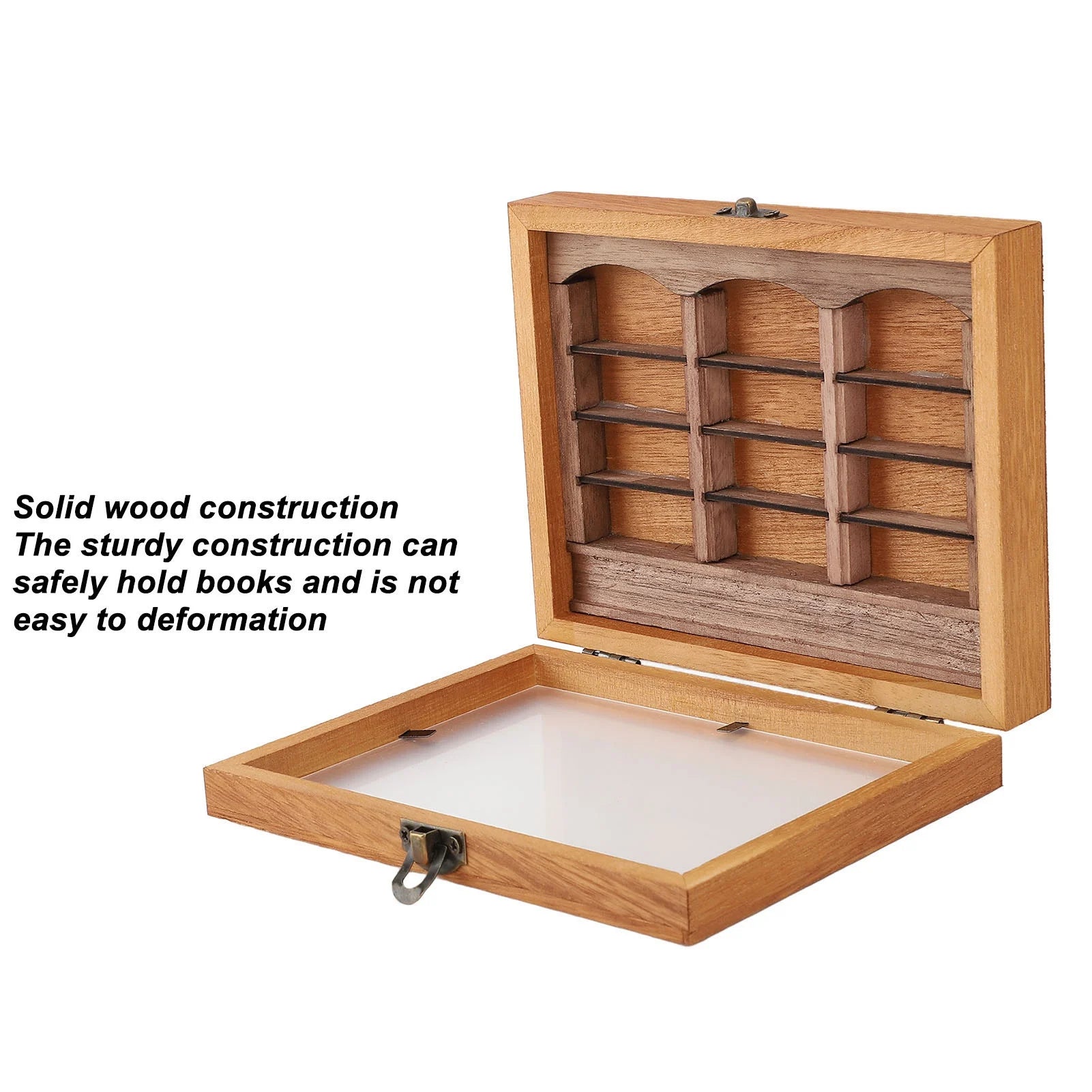 Miniature Bookshelf Decoration Miniature Book Boxes Display Shelf Relieve Stress Exquisite  Wood Stylish for Bookstore