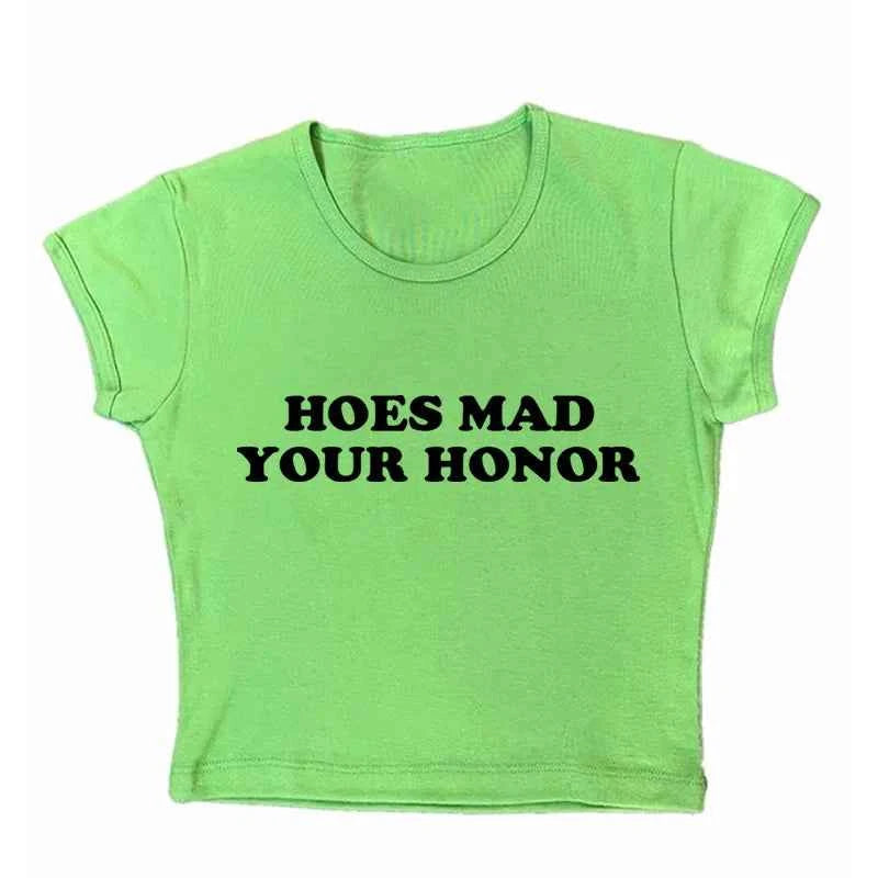 Aesthetic Vintage Y2k Style Clothes High Street Print Baby Tees Slim Crop Tops Streetwear Goth Short Sleeve Emo Girls Tops emo