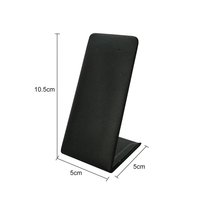 L-Shaped PU Leather 12-Hole Stud Earrings Display Stand - 3 Colors 6-Pair Capacity Jewelry Organizer for Counter Retail Display