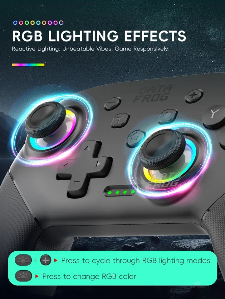 Wireless Switch Game Controller – RGB, Turbo & Macro