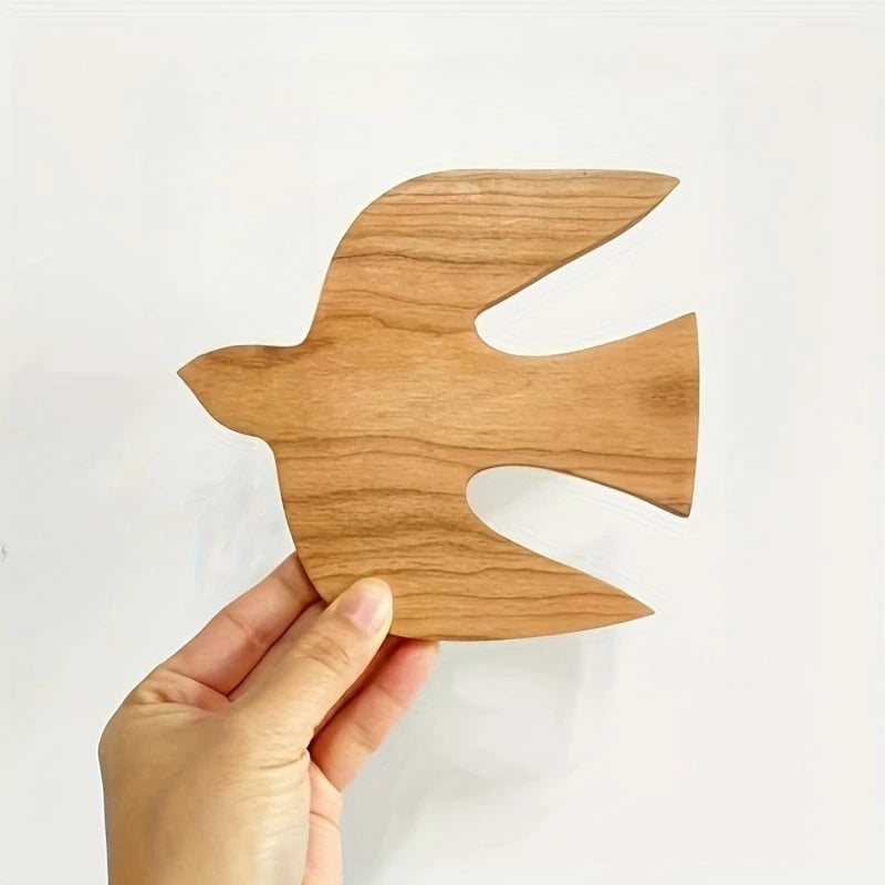 2pcs/set Wooden Swallow Wall Decor Handmade Craft Hanging Ornament Home Living Room Bedroom Wall Art Pendant