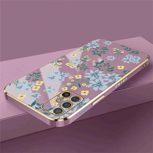 A51 Plating Phone Case For Samsung Galaxy A71 A50 A30 A20 A10 A10S A21S Silicone Soft Pattern Flower Cover Cases