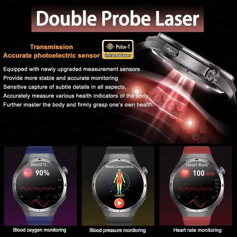 2025 New ECG+PPG Three High treatment Smart Watch Lipids Uric acid Blood pressure Smartwatch Men NFC Sport HD Call Health Clock