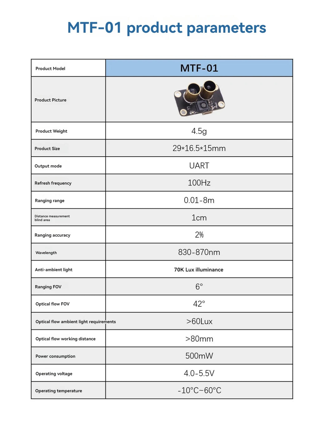 MicoAir  MTF-01 AUTO Optical Flow & Lidar Sensor MTF-01 Compatible AUTO