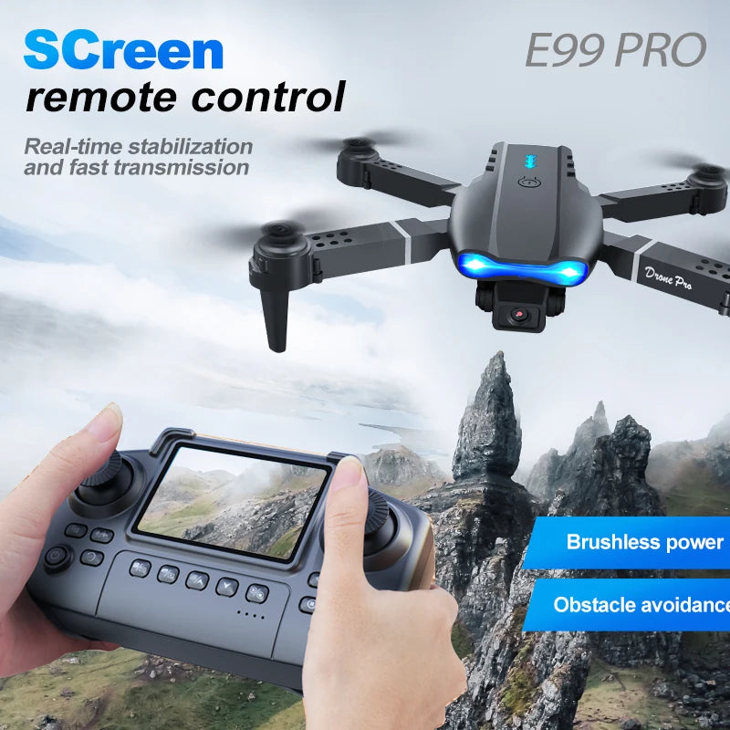 ZNLYRION RC Drone 4K Dual Camera  E99 PRO Optical Flow Obstacle Avoidance Foldable FPV Quadcopter Toy for Beginners