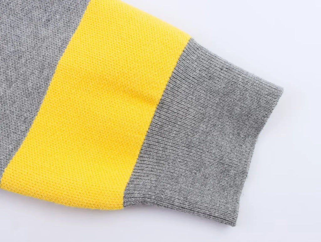 Nlzgmsj 2025  Autumn High Street Chic Women Striped Knitted  Sweaters Women Full Sleeve Vintage Style Tops