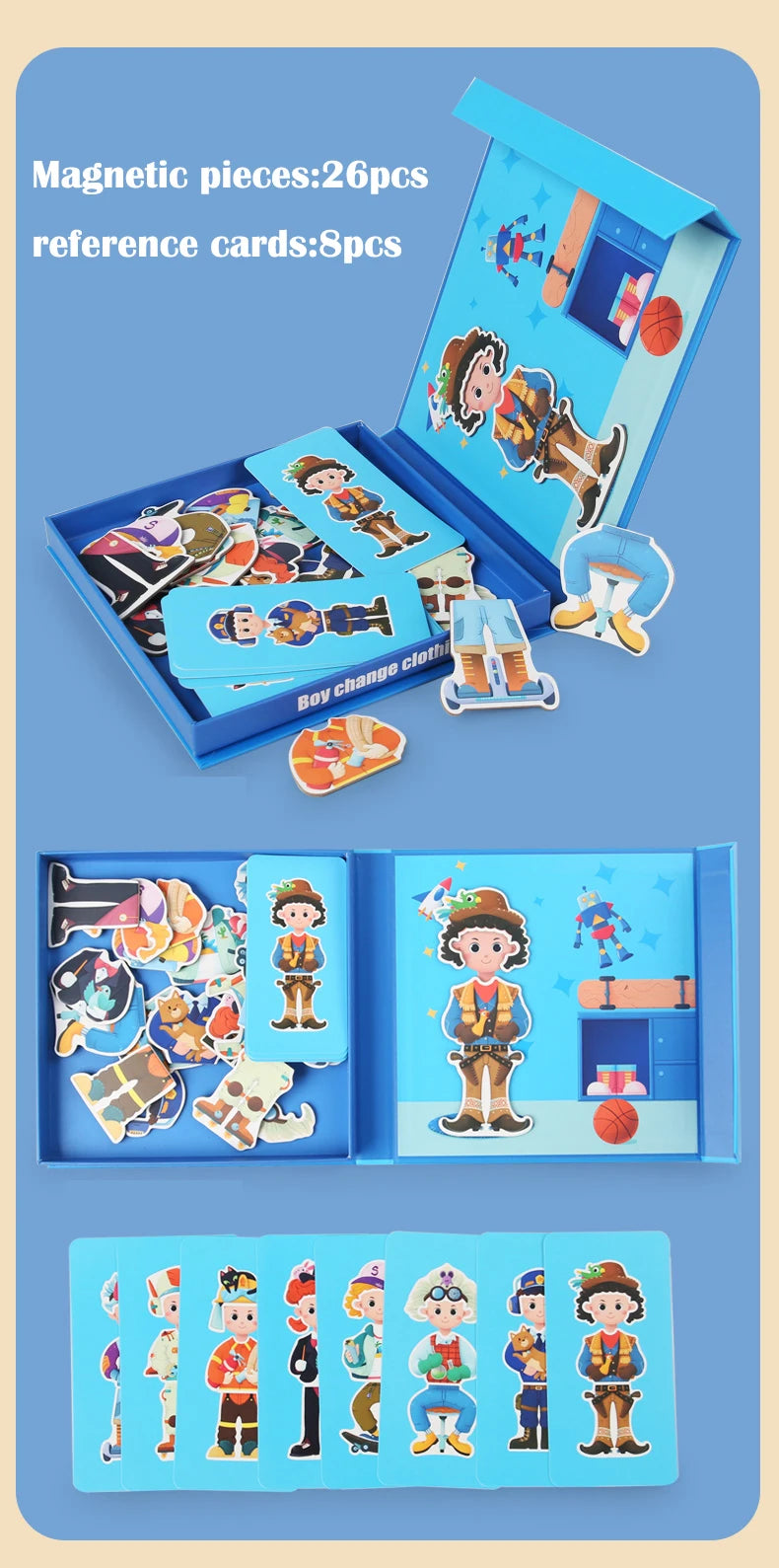 Magnetic Puzzles, Car Airplane Road Travel Activities Games For Children, Change Clothing, Change Face,Traffic Ocean Puzzles