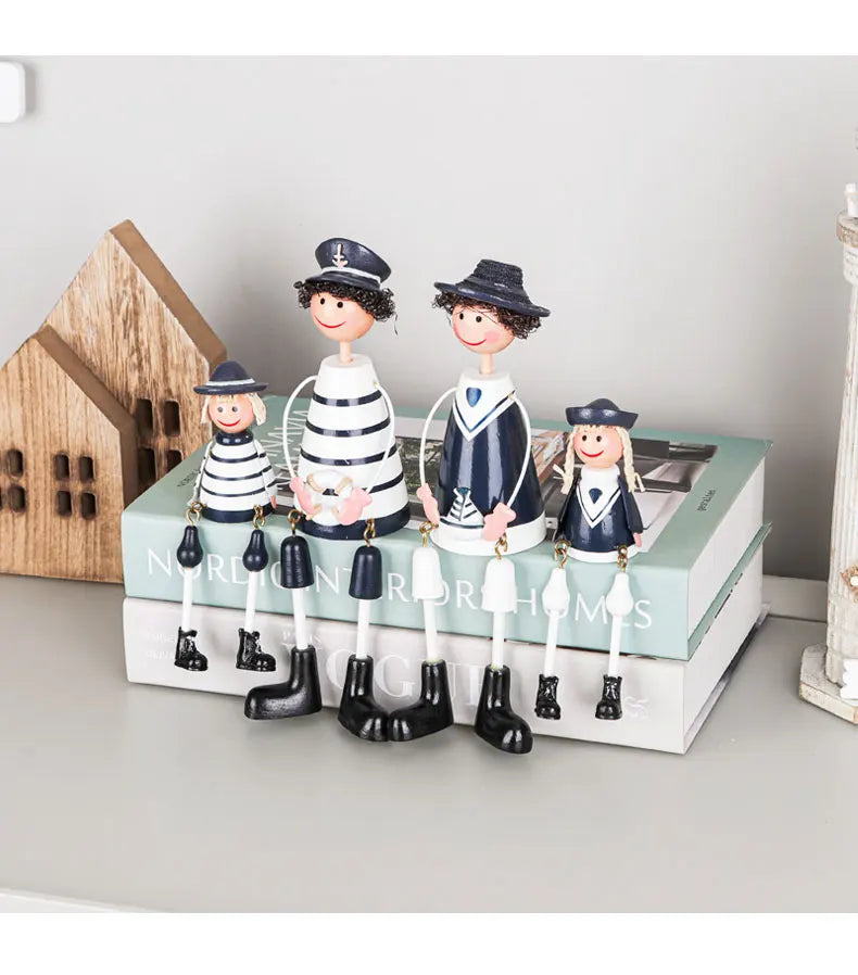 Mediterranean Style Home Decoration Figurines Desktop Ornaments Ocean Wooden Lighthouse Model Wood Ship Crafts Wall Decor Plaque