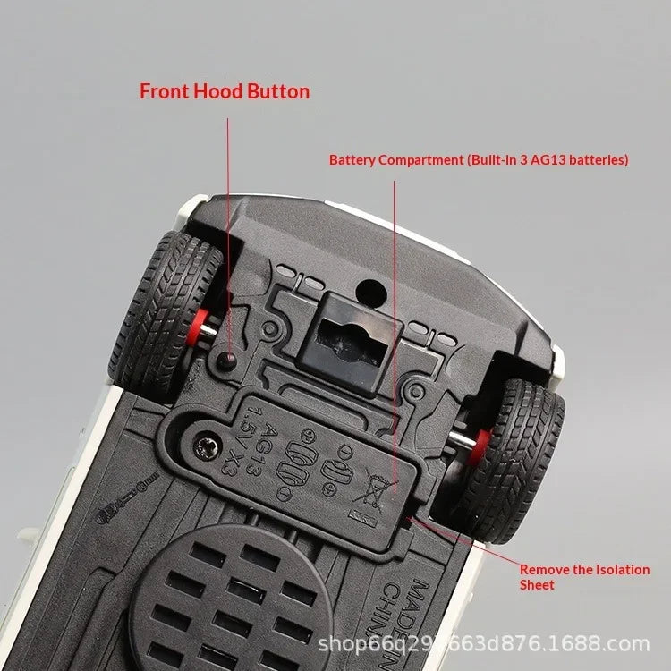 Kids Inertia Car Toy, Simulation Phantom Car Model with Door Opening, Sound & Light Music, Boys Early Educational Vehicle Gift