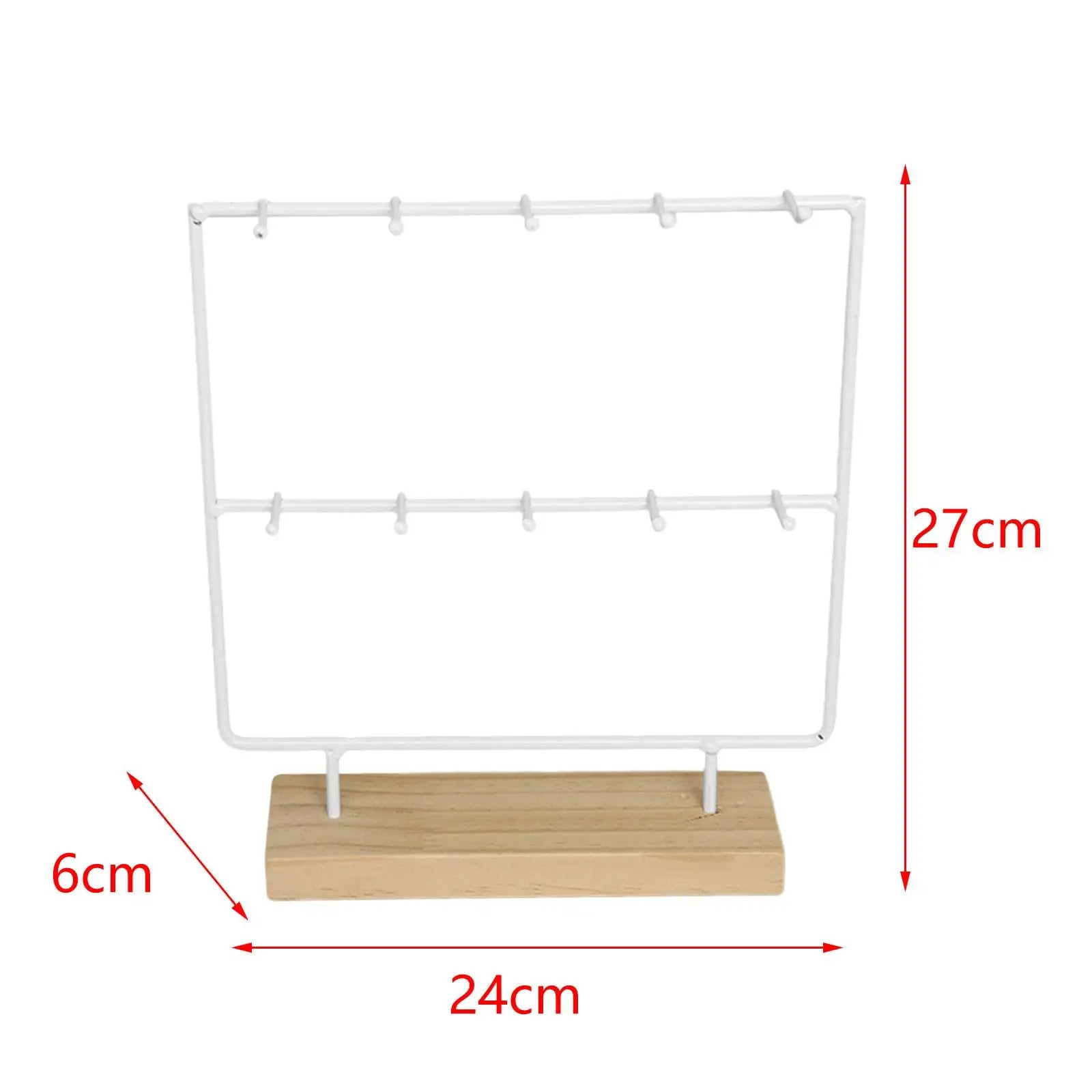 Jewelry Display Rack with 10 Hooks Earrings Organizer Jewelry Organizer for Earring Cards Pendants Bracelet Ring Hanging