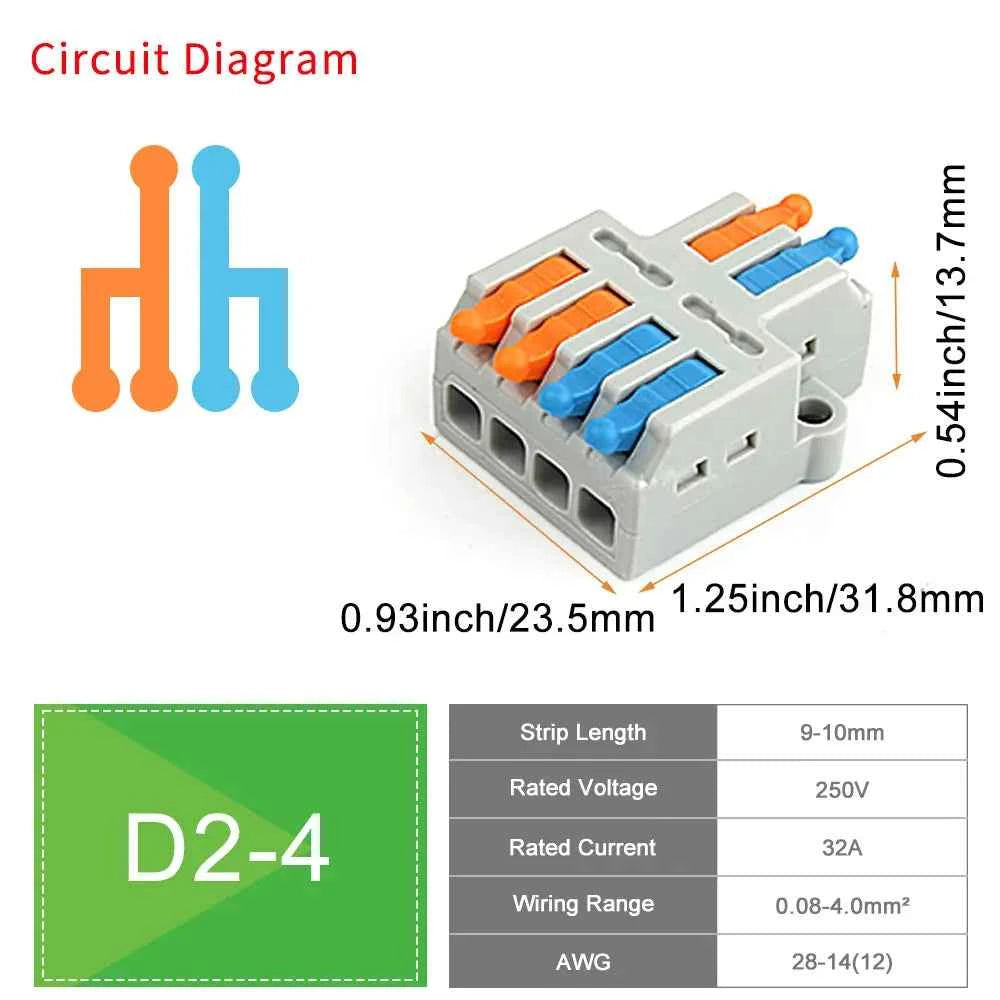10/50 PCS Universal Compact Mini Fast Wire Connectors Lever Nut Crimp Splitter Electrical Conductors Push-in Home Terminal Block