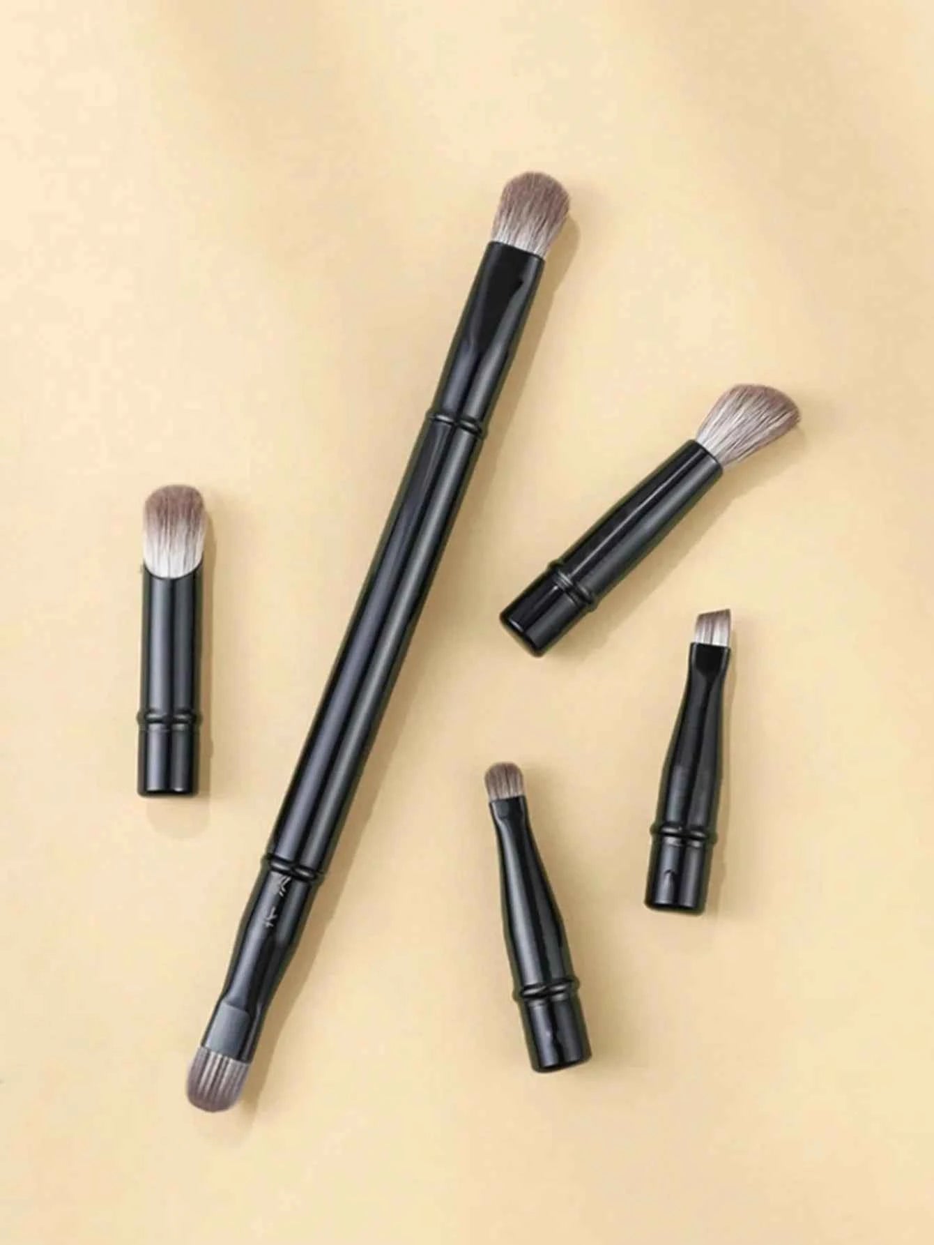 6-Pack Portable Makeup Brush Replacement Brush Head Nose Shadow Brush Travel Set
