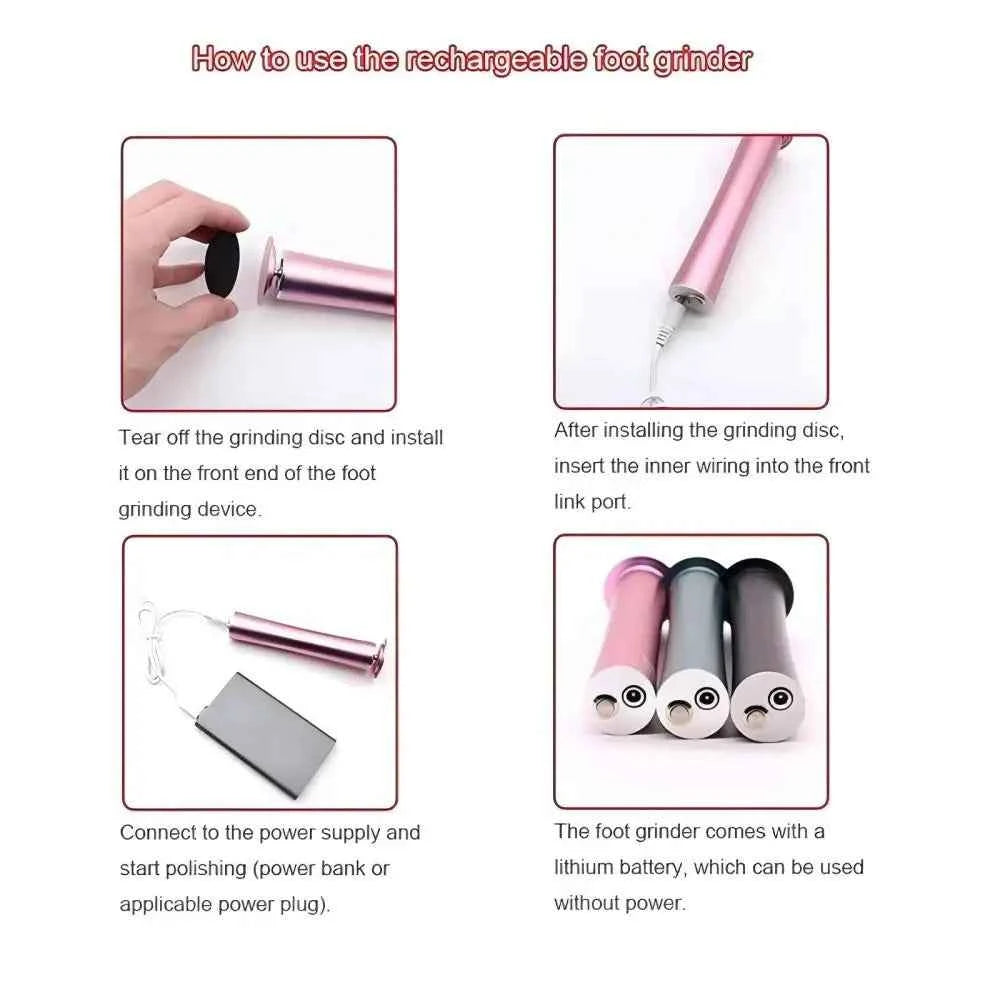 Callus remover Rechargeable Portable Electric Foot File Pedicure Set Foot exfoliation tool The ideal gift for foot care