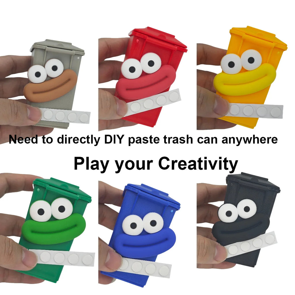 Kids Trash Can Children's Waste Disposal Bin Easy-Lift Lid Small Trash Can Toys - Fun Cartoon Design