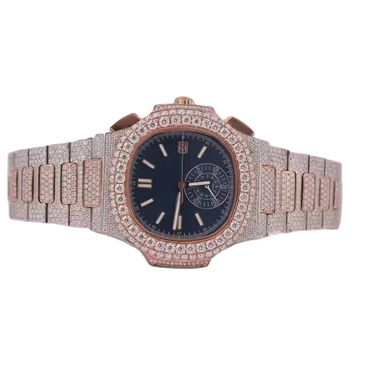 Fancy Vvs1 Men's  Hip Hop Bust Down Iced Out Moissanite Watch Best selling Wholesale Price and Free Shipping Luxury Watch