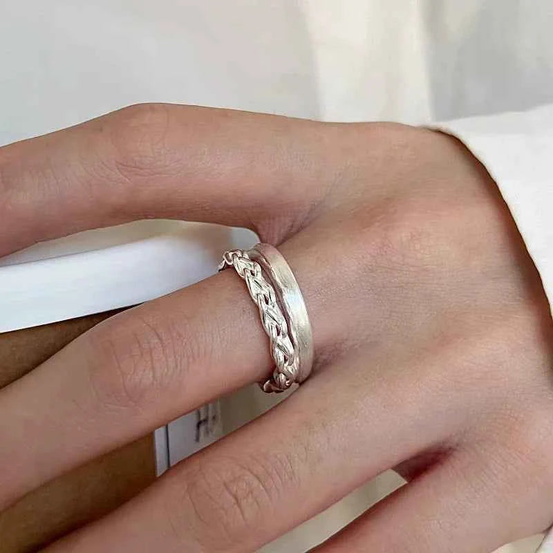 VENTFILLE 925 Sterling Silver Irregular Ring for Women Geometry Versatile Minimalism  Accessories Jewelry Gift Dropshipping