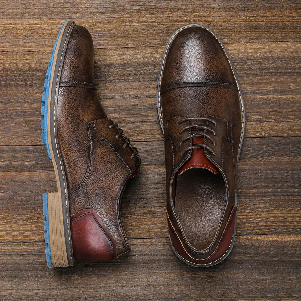 Men's Formal Shoes British Retro Brogue Shoes Mens Casual Business Leather Oxfords Men Office Dress Shoe Flats