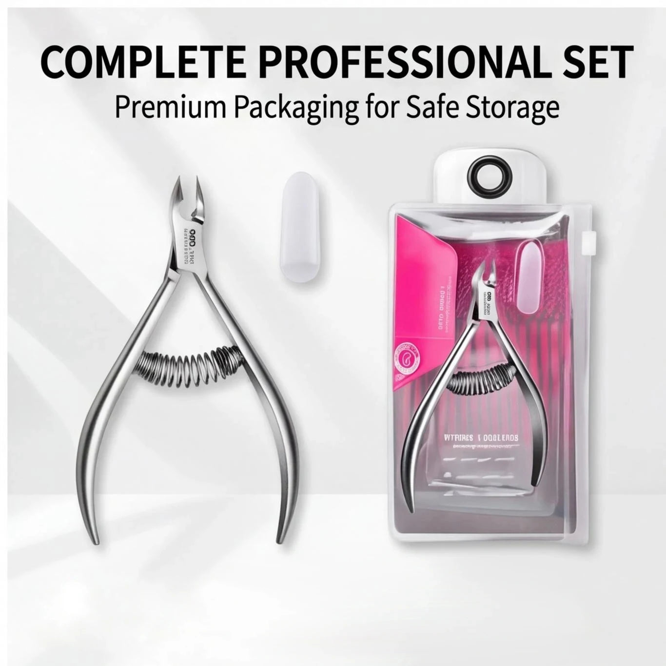 Professional Pedicure Nail Tools: Double Springs Cuticle Trimmer, Sharp Blade Clippers for Nail Art & Care