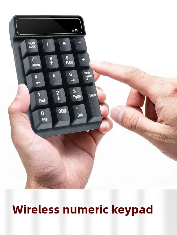 2.4GHz Wireless Wired Keyboard Bluetooth Mini USB Numeric Keypad 19 Keys Number Pad Numpad Receiver for Accounting Laptop PC