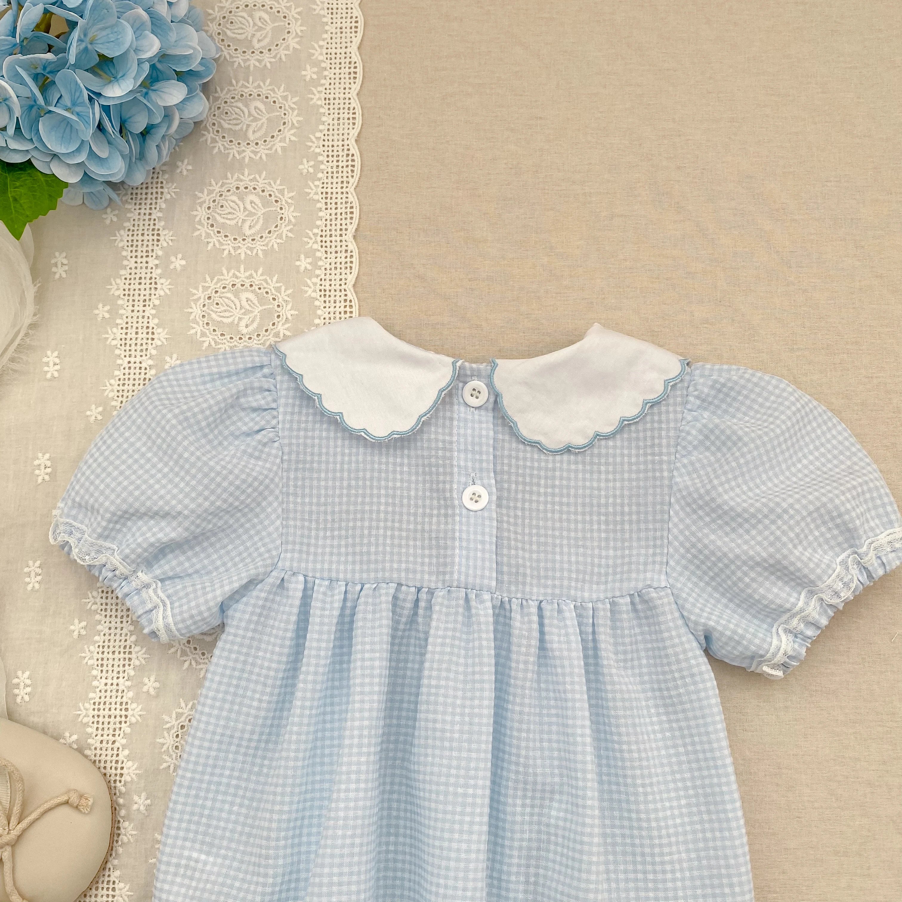 2026 Summer Baby Girl Embroidered Collar Bodysuits 0-24M Baby Girl Romper Newborn Short Sleeved Baby Girl Yellow Jumpsuit