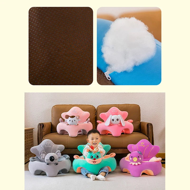 Baby Sofa Support Seat Cover Plush Chair Learn To Sit Comfortable Cartoon Toddler Nest Puff Wash No Stuffing Cradle