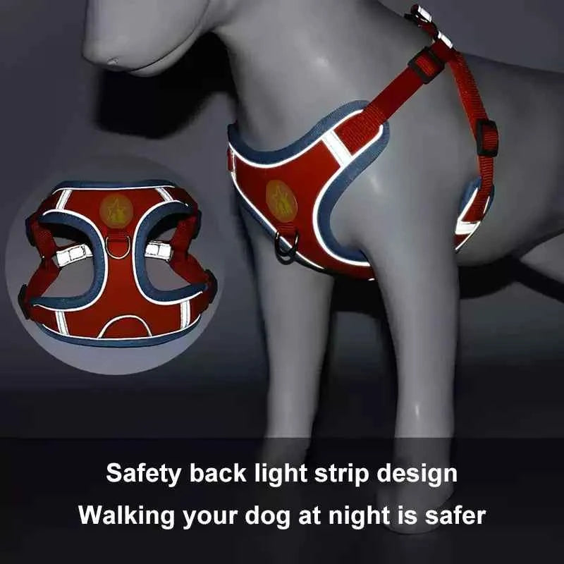 Small Medium Dogs Harness Vest Walking Traction Rope Reflective Straps, Soft Mesh Harness Breathable Pet Supplies