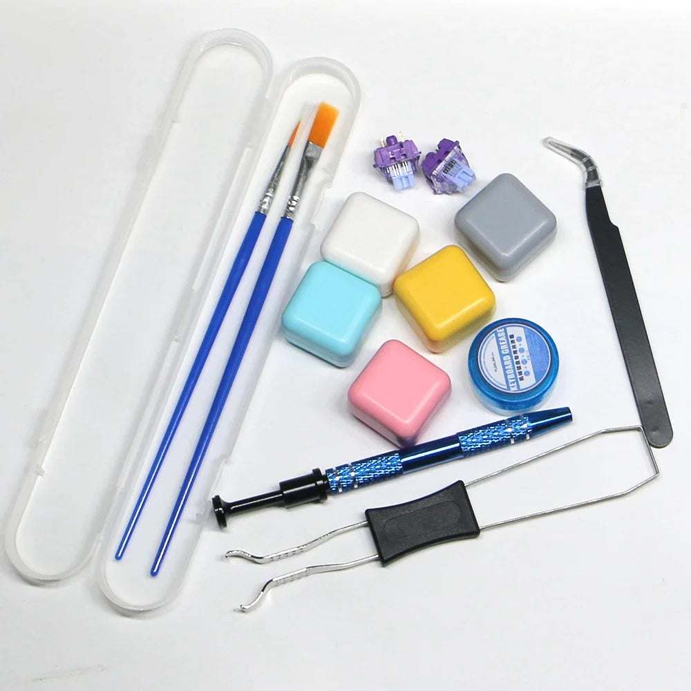 Mechanical Keyboard Kit Switch Puller Opener Keycaps Puller Switch Lubrication Package for Mechanical Gamer Hot Swap Keyboard