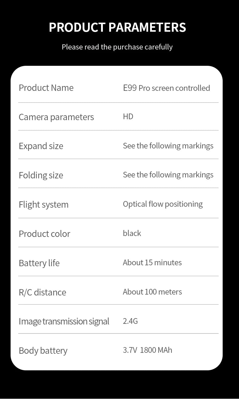 ZNLYRION RC Drone 4K Dual Camera  E99 PRO Optical Flow Obstacle Avoidance Foldable FPV Quadcopter Toy for Beginners