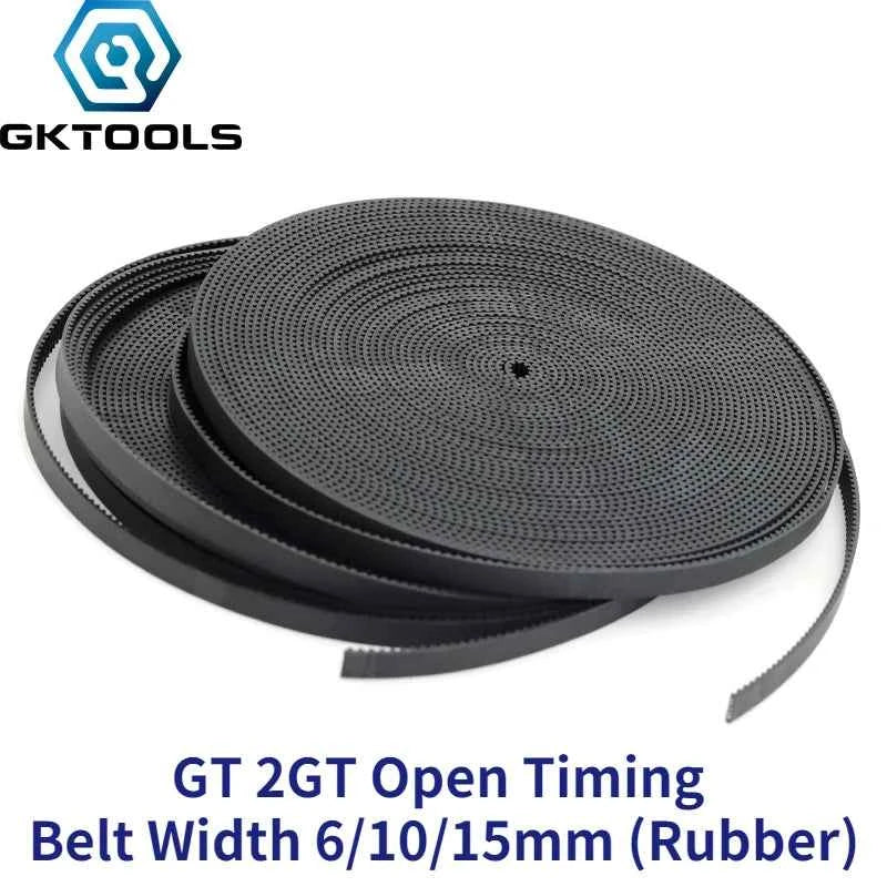 GKTOOLS 2MGT 2M 2GT Open Synchronous Timing belt width 6/9/10/15mm Rubber Samll Backlash GT2 2GT-6/2GT-9/2GT-15 3D printer