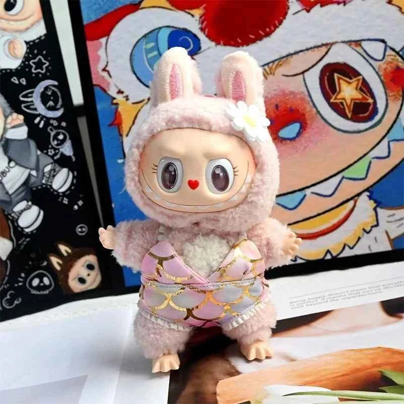Swimsuit Beach Diving Surfboard for 15/17cm Labubu Glasses Swimming Circle for Labubu V1/V2/V3 Doll Clothes Outfit Accessories