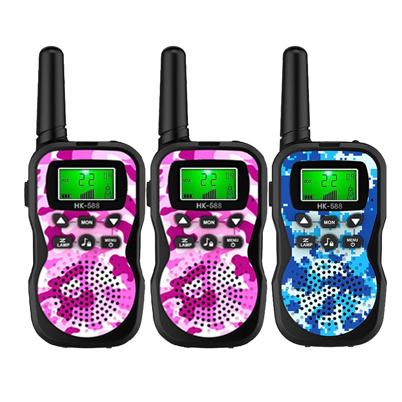 Kids Walkie Talkies 3 Pack, 3KM Long Range Two Way Radio Toy, Outdoor Birthday Gift for 3-12 Children(AAA Batteries Required）