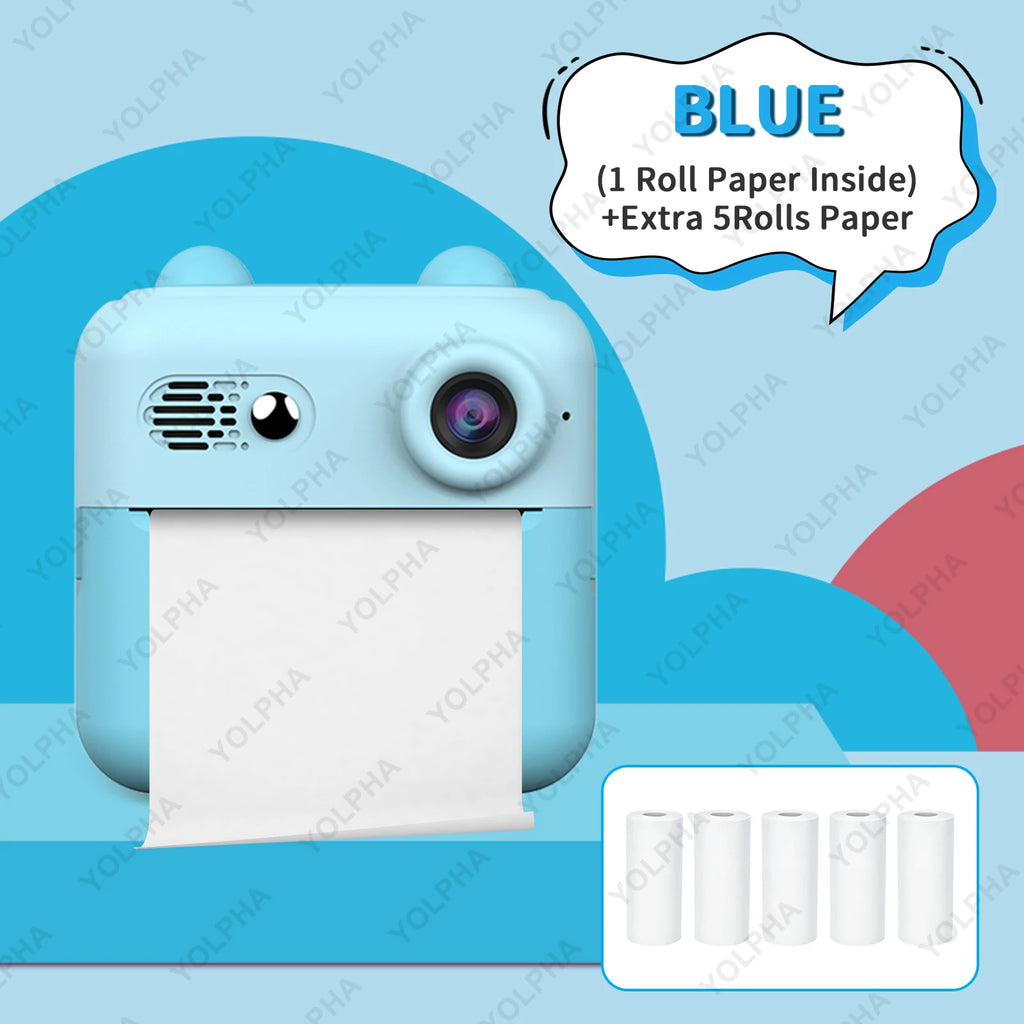 Kids Camera Instant Print, HD Instant Print Camera for Kids, Selfie Digital Camera for Kids Boys& Girls Ideal Kids Toys Gifts