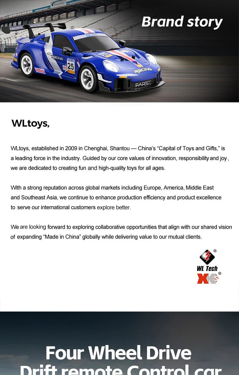 WLtoys 1/28 RC Drifting Car 284191 284019-A Upgraded Gyro 4WD High Speed Radio Control Model 2.4G Drift Racing Vehicle Mini Gift