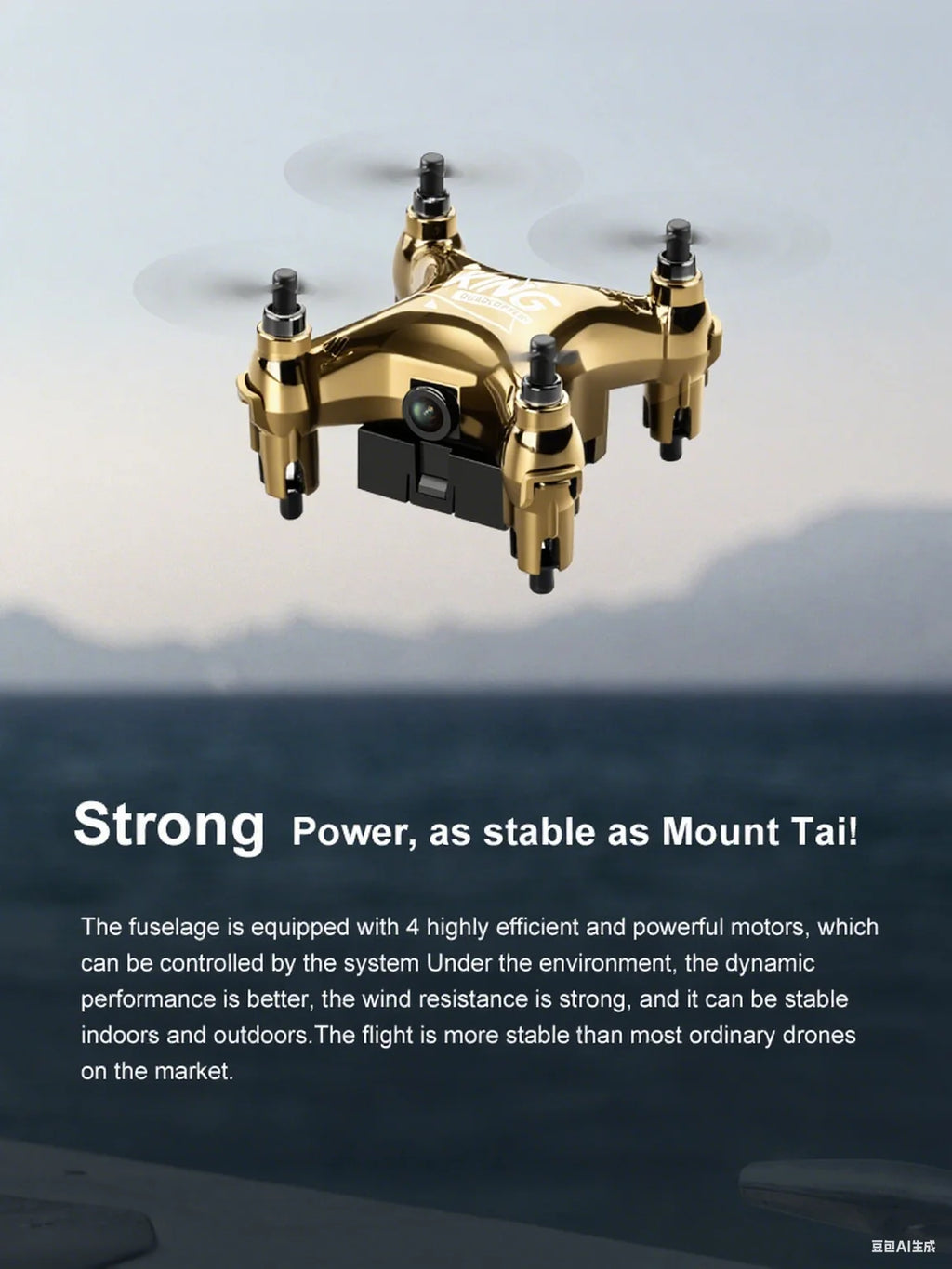 Gold K1 New Mini Drone Remote Control Helicopter - Movie Quality Photography Kids Toy Gift Aircraft