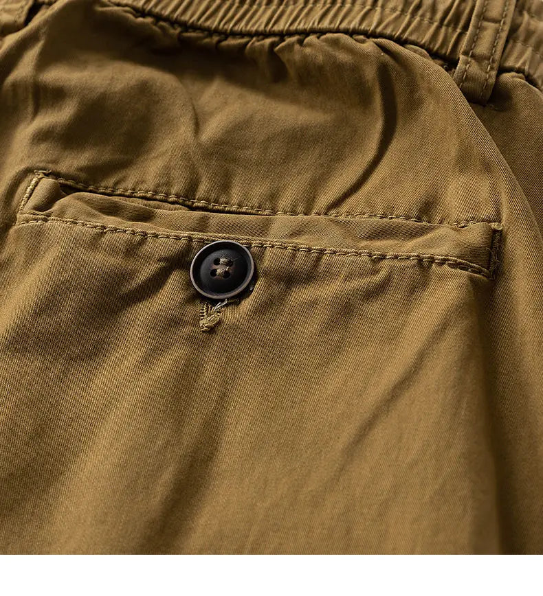 Men's Trendy Shorts - Summer Cotton-blend Breathable Multi-Pocket Outdoor Workwear Cargo Pants, Suitable for Hiking and Jogging