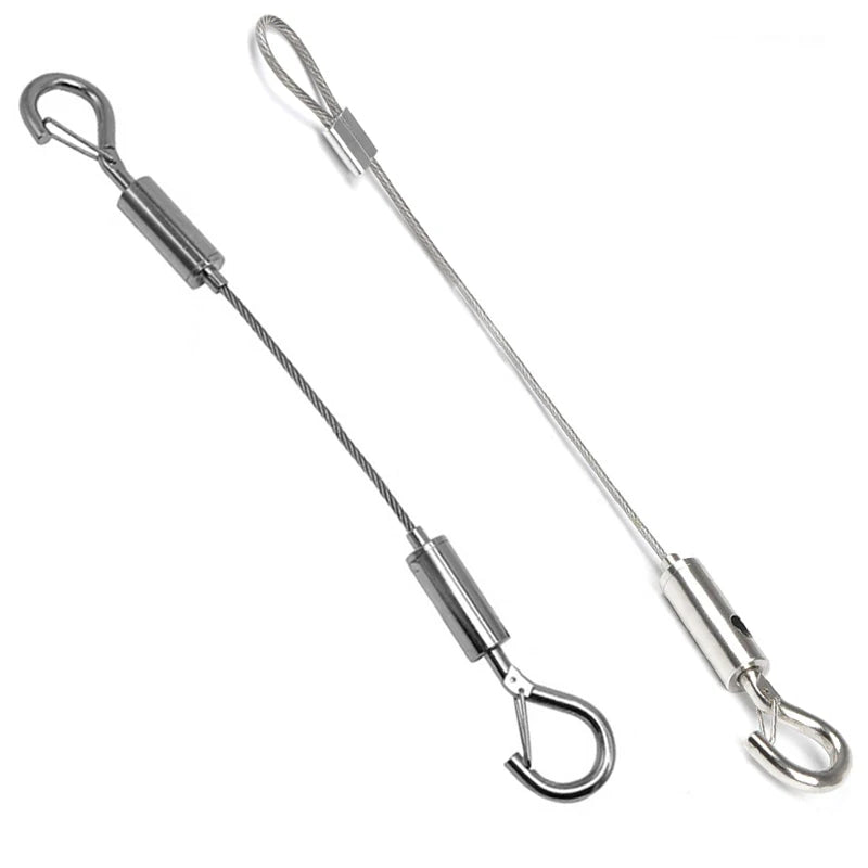 Adjustable Automatic Wire Rope Spring Hook Clothesline Picture Hanging Solution System Suspension Code Stainless Steel Cable