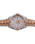 Top Quality Round Shape Diamond Watch in Yellow Gold for Wedding and Partywear Men's Quartz Watch Available at Affordable Price