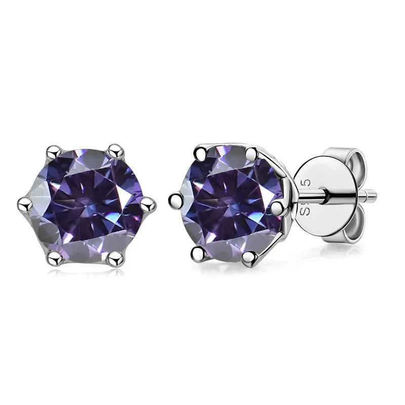 JoyceJelly 1/2/4CT VVS D Color Moissanite Russian Cut 8H8A Lab Diamond Stud Earrings For Women S925 Sterling Silver Fine Jewelry