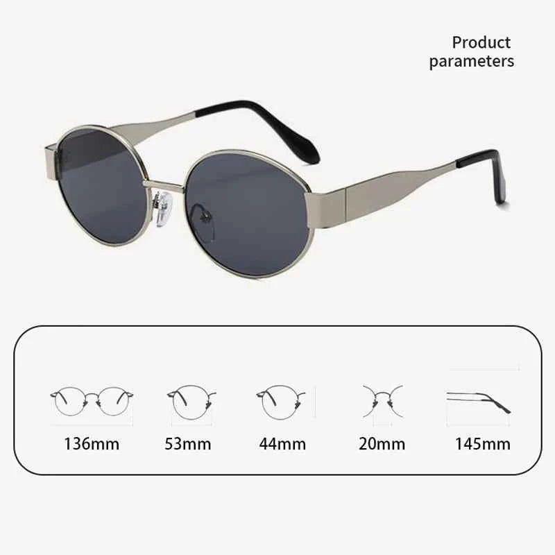 Small Metal Frame Oval Sunglasses For Women  Brand Designer Fashion Luxury Shades UV400 Eyewear Men Vintage Sunglasses 2180