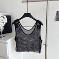 Ele Svel Women's Vest Summer Me Hollow Heavy Embroidery ort Design Street Sexy Top Faion Commute Sle Slim Fit