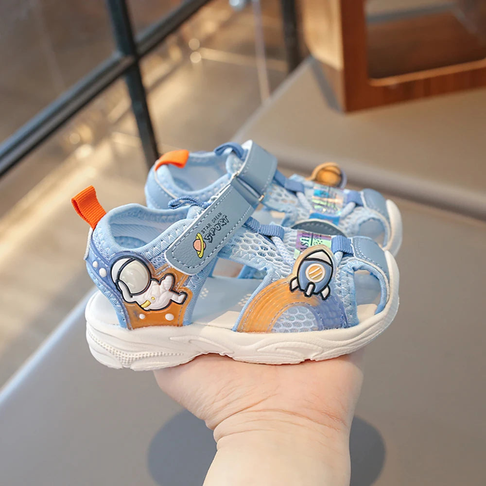 Korean Style Summer Sandals For Girls 2025 Trend Fashion Children's Sport Sandals Hollow Out Breathable Kid's Sandals