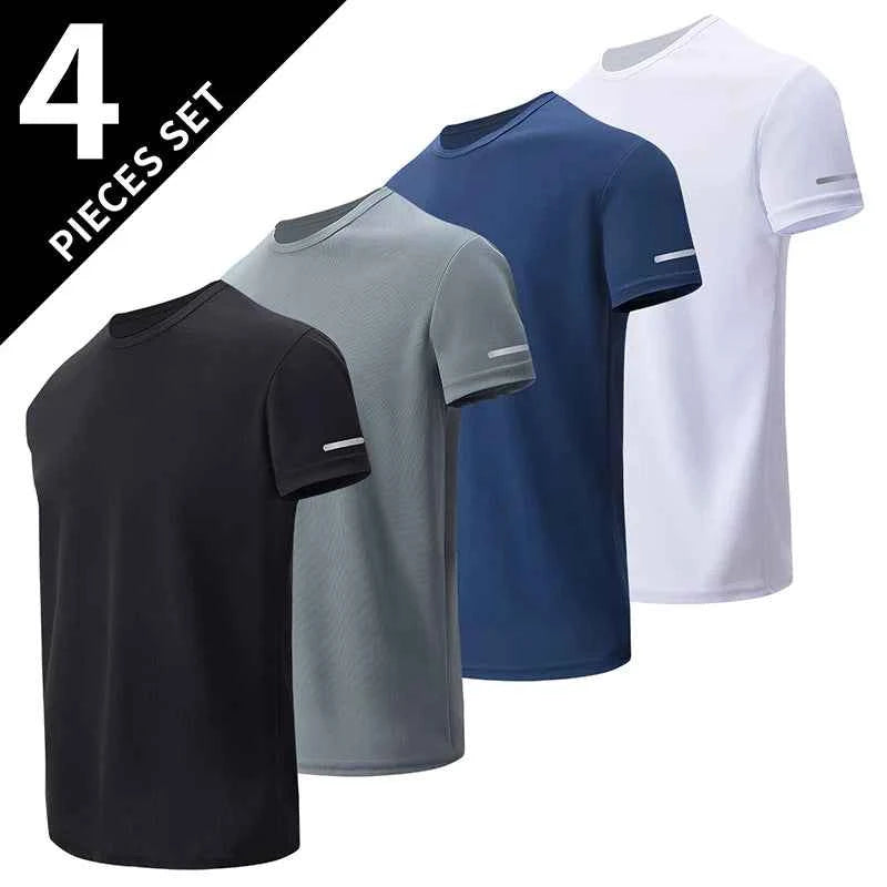 2/4/6-Piece Men's Short Sleeved Solid Color Basic Four Season Youth Fashion Plus Size Comfortable Casual Sports T-shirt Trendy
