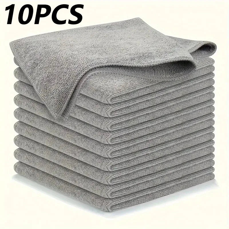 10PCS Color Thick Microfiber Cleaning Cloths – Lint-Free & Absorbent