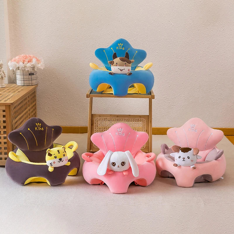 Baby Sofa Support Seat Cover Plush Chair Learn To Sit Comfortable Cartoon Toddler Nest Puff Wash No Stuffing Cradle
